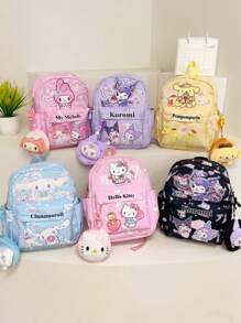 Sanrio Sanrio Shoulder Bag Handbag Tote Women's Bag Crossbody Hello Kitty Melody Kuromi Pudding Dog Cinnamon Dog Doll Doll Bag Cartoon Printing Portable Cute Large Capacity Coin Purse Summer Beach Bag Travel Accessories Cruise Essentials Travel Bag Wash Bag Waterproof, Back To School Essentials