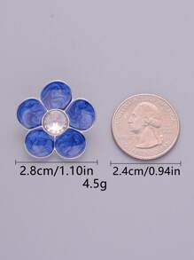 4pcs/Pack Elegant Floral Rhinestoned Metal High-End Buttons, Applicable For Shoes, Hats, Bags, Clothes, Headwear, Scarfs, Wedding Dresses, Bridal Bouquets, DIY Jewelry Handcraft Accessories