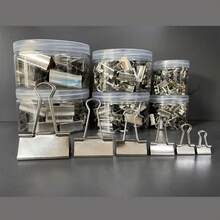 Clips para carpetas, pinzas de papel surtido en 6 tamaños: Extra grande, Grande, Mediano, Pequeño, Extra pequeño y Micro, paquete de 100 unidades (Negro), para satisfacer sus diferentes necesidades de uso - Multicolor - Ver 4