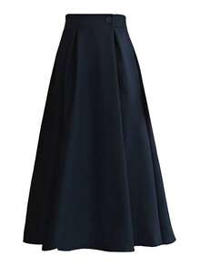 纯色及膝铅笔裙，适合上班