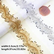 Perles Brodées En Dentelle Soluble Dans L'eau, 1 Mètre, Ruban De Dentelle, Perles De Verre, Accessoires Pour Vêtements, Bricolage