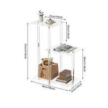 1pc Multi-Functional Transparent Acrylic Coffee Table Storage Rack - Fashionable, Minimalist Side Table For Living Room And Bedroom, Suitable For Small Spaces, Easy To Assemble And Dismantle - Transparent - View 12