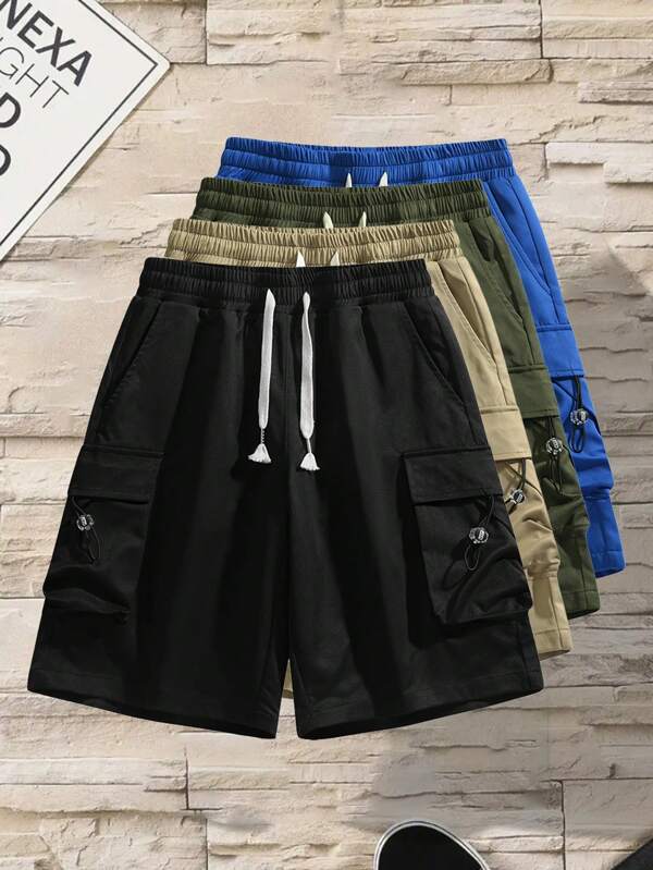 Men's Outdoor Casual Shorts, Fashion Multi Pockets Thin Cargo Shorts