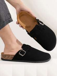 Boken Shoes Cork Slippers Men Summer Couple Models Slip-On Sandals Large Size Fashion Thick Bottom Closed Toe Slides, European And American Style