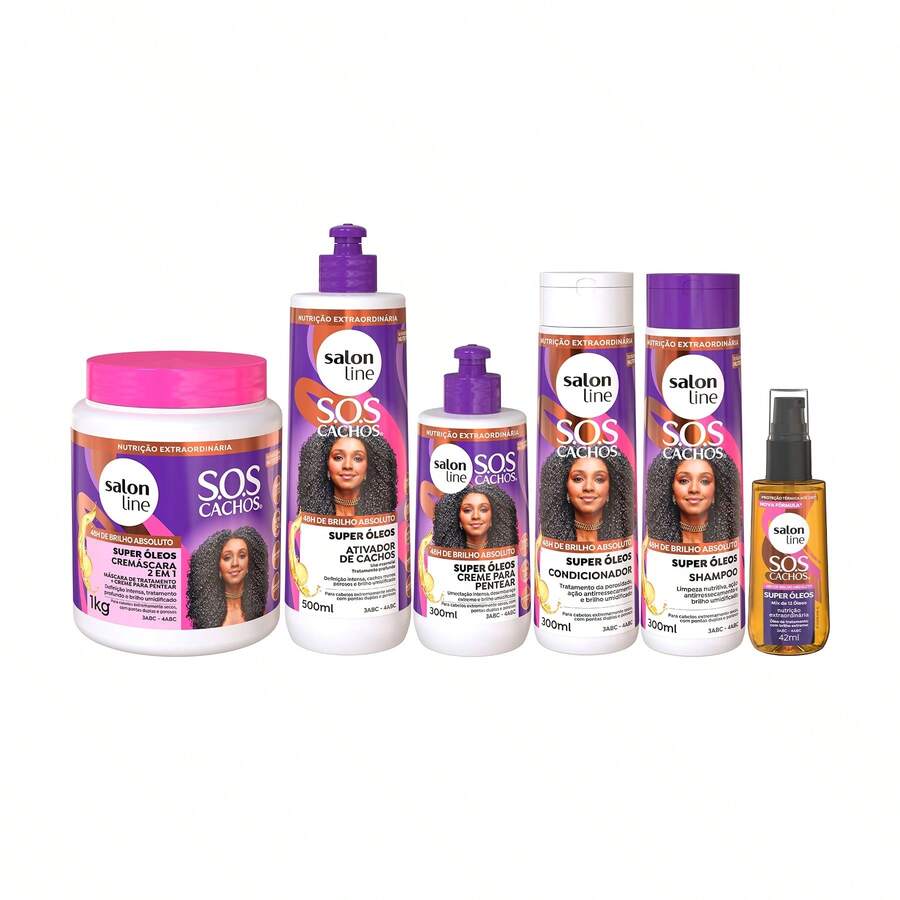 Salon Line SOS Curls Super Oils Kit Complete Line - Màu tím - Xem 1