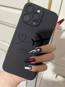 1 件创意字母飞机设计软保护手机壳适用于 、Redmi、Galaxy A04e/A05s/A13/A14/A15/A34/A35/A50/A52/A53/A54/S21/S22/S23/S24/S25/S25 Ultra、6A/7A/8A、12T/13T/14T - 黑色 - 查看 2