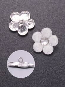 4pcs/Pack Elegant Floral Rhinestoned Metal High-End Buttons, Applicable For Shoes, Hats, Bags, Clothes, Headwear, Scarfs, Wedding Dresses, Bridal Bouquets, DIY Jewelry Handcraft Accessories