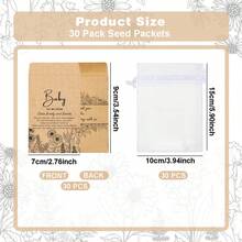 30 Sets BabyShower Seed Packet (No Seeds), Babyshower Gifts For Guest - Seed Packet Gifts With Organya Bag, For Birthday Gender Reveal Party Babyshower Gift Favors - Primary Color - View 2