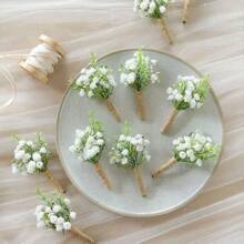 Boutonnière con alfileres para hombres, boutonnière para padrinos de boda y invitados, flores artificiales para decoración de bodas/baile de graduación/homecoming, etc. Boutonnières de rosa para hombres en bodas para el novio, padrinos, ceremonias de boda, aniversarios, cenas formales, fiestas, bailes de graduación, decoración de bodas en el hogar y estilo bohemio