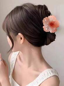 6/4/1 pièce Pince à cheveux à fleur en forme de cœur bouclée pour femmes et adolescentes, pince à cheveux hawaïenne pour cheveux épais de 7,5 cm, accessoire de cheveux de style doux, parfait pour le quotidien, les sorties, les dates, les fêtes et les mariages. Accessoires de cheveux de mode pour la plage, cadeau idéal pour les amies!