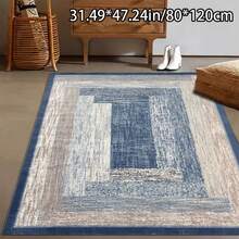 Modern Abstract Pattern Carpet, Featured With Blue, Beige And White Alternating Stripes, Comfortable For Bedroom, Living Room, Study, Foyer, Etc. Can Be Used As A Decorative Mat. This Modern Polyester Non-Slip Water-Absorbing Rug Is Washable And Non-Slip, Suitable For Indoor Home Decor In Living Room All Year Round, Also Applicable To Bedroom And Living Room. The Blue Tone Is An Ideal Choice For Living Room And Bedroom. - Multicolor - View 6