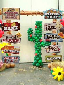 10pcs Western Cowboy Theme Party Directional Road Sign Party Decorations, Western Cowboy Paper Signs For Western Cowboy Theme Party Supplies, Waterproof Large Western Cowboy Theme Sign With Stakes, Western Cowboy Direction Signpost Western Cowboy Direction Arrow Courtyard Sign, Western Cowboy Theme Party Room Wall Background Decoration, Western Cowboy Sign Cutouts, Western Cowboy Party Supplies