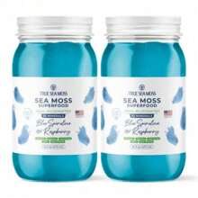 TrueSeaMoss Wildcrafted Sea Moss Gel – Blue Spirulina And Raspberry - Nutritious Organic Raw Seamoss Minerals, Proteins & Vitamins – Vegan Made In USA-CWTI