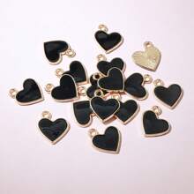 10pcs 13x11.5mm Enamel Small Cute Heart Charms Pendant DIY Jewelry Making Accessories Findings For Bracelet Earrings Keychains