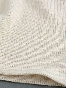 Women's Minimalist Sexy Crisscross Back Sweater Dress, Spring & Summer - Apricot - View 9