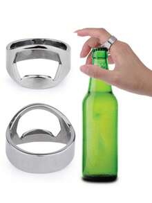 Stainless Steel Ring Bottle Opener, Creative Beer Bottle Opener, Finger Ring Bottle Opener, Kitchen Gadgets, Ring Beer Bottle Opener Ring, Stainless Steel Finger Bottle Opener, Cool Finger Ring For Men And Women Party Gifts, Portable Wine Opener Bar, Wine Opener, Hand Jewelry, For Outdoor, Camping - Multicolor - View 5