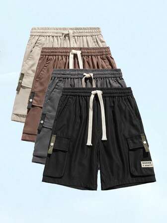 男友风格男士休闲运动短裤，宽松版型，大口袋，五英寸内缝