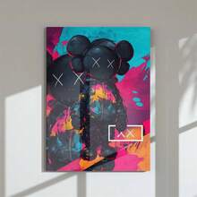 1/3 件 KAWS 风格艺术画 – Kaws 海报当代墙壁艺术画 | 艺术印刷品适用于卧室装饰、办公室或工作室装饰海报帆布印刷品，2D，非常适合房间装饰无框 - A - 查看 6