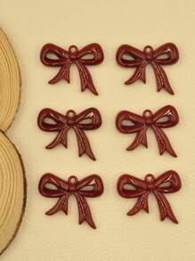Pingente grande de laço vermelho elegante e moderno de 1/4 peças, adequado para fazer joias, brincos, colares, chaveiros, pingentes e bolsas, adequado para fazer acessórios para festas de fim de ano, presentes para o Dia das Mães