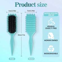 1 pieza Cepillo de pelo, cepillo rizado de cerdas de jabalí para peinado, diseño talla grande reciente de 2025 para definir y dar forma a los rizos, ideal para que las mujeres den estilo a su cabello rizado
