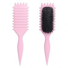 1 pieza Cepillo de pelo, cepillo rizado de cerdas de jabalí para peinado, diseño talla grande reciente de 2025 para definir y dar forma a los rizos, ideal para que las mujeres den estilo a su cabello rizado
