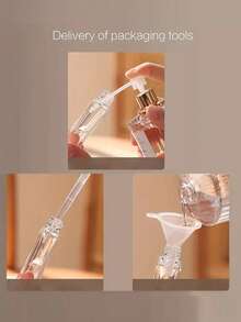 Zestaw 2 buteleczek podróżnych na perfumy z możliwością ponownego napełnienia (5 ml/10 ml/15 ml) - miniaturowe szklane butelki z drewnianą zatyczką, bez PVC i bezzapachowe, przenośny zestaw prezentowy dla kobiet, przyjaciółek, najlepszych przyjaciółek (zawiera narzędzia do napełniania)