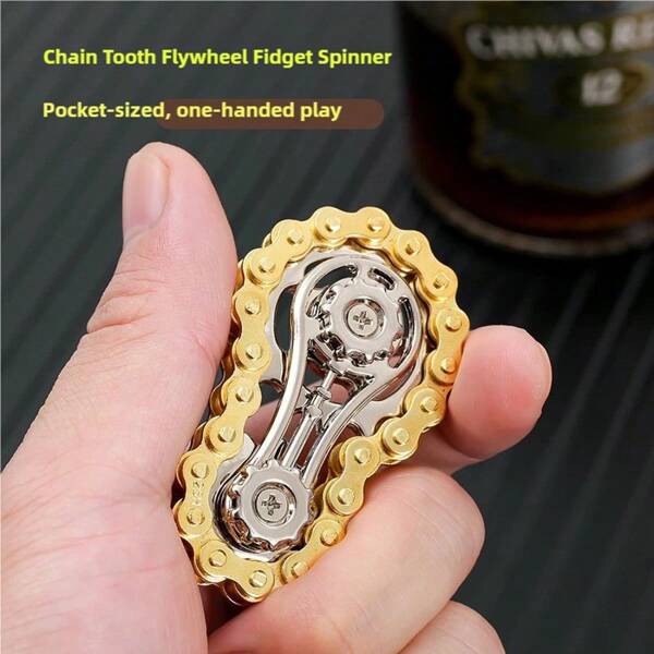 1pc New Creative Gear Wheel & Chain Stress Relief Toy For Adults, Suitable For Youth Pressure Relief, Holiday Gift