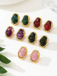 1 Pair Asymmetrical Shaped Fashion Pearl Drop Earrings, Elegant Vintage Style For Women