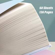 1 Book, B5/A5, 136 Pages, B5 Waterproof Soft Surface PP Glue Cover Notebook, Colorful Simple Diary, Notebook, Horizontal Line Diary, Notebook For Office, Home, School,School Supplies,Back To School