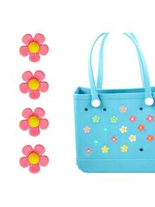 16PCS/8PCS/4PCS/1PC Flower Decorative Accessories For Bogg Bags, Simply Southern Tote Bags And Shoes, Personalize Your Beach Tote Bags And With These Lovely Floral Decorations, These Charming Accessories Infuse Your Bogg Bags With Unique Style And Vibrant Colors, Perfect For Showcasing The Personality Of Your Bags And Easy To Identify Your Bags - Multicolor - View 38