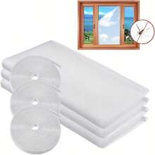 3 Packs Self-Adhesive Window Mosquito Netting - Invisible Mesh Screen For Insect Protection With DIY Installation Tape Included - Multicolor - View 9