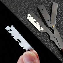 Straight Razor Set - Includes Black Stainless Steel Razor And 10 Blades, Barber Razor For Smooth Shaving And Beard Trimming, Throat Shaving For Precise Mustache And Beard Grooming, Smooth Shave For Barbers And Home Use