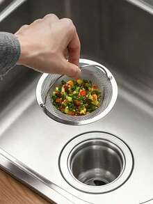 1/2/3件装不锈钢厨房水槽滤网，可过滤垃圾、食物残渣和毛发，保持浴缸和水槽排水畅通，厨房水槽篮，厨房小工具，厨房用品，家居必备，适用于大多数水槽排水口的食物残渣收集器，浴室水槽过滤网，浴室用品，厨房配件 - 銀色 - 查看 3
