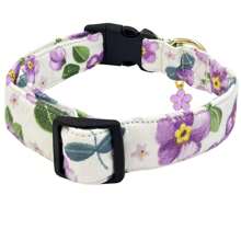 Collier pour chien imprimé floral doux et confortable avec un pendentif mignon, réglable et lavable en machine