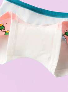 8 Pieces Of Cartoon Rabbit Print Young Girl Boxers, Comfortable Big Girl Baby Purple Boxer Briefs Four Seasons Without