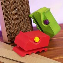 Taglierina per tiragraffi per gatti in cartone - Strumento creativo fai-da-te per animali domestici per tagliare facilmente, design in plastica blu, perfetto per giocattoli e mobili fatti a mano per gatti