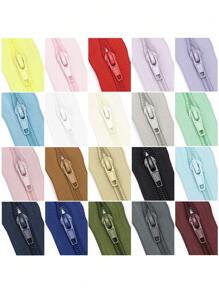 1 Conjunto = 4,50 m Zíperes + 10 Puxadores de Zíper, Zíperes de Nylon 5#, 20 Opções de Cor, Puxadores de Zíper Combinando, Adequado para Vestuário, Bolsas, Têxteis Domésticos, Almofadas, Edredons