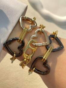 1pc Heart Shaped Bracelet Design Bracelet Chain, As A Gift For Couples, Friends, And Family On Daily Life And Festival Occasions