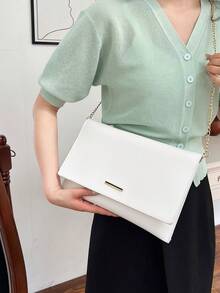 New Fashion Envelope Bag, Minimalist Design Vintage Women Shoulder Bag - White - View 3
