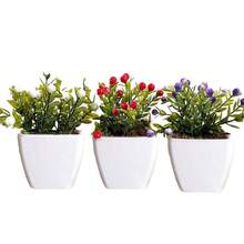 Decorative Vases Kit Small Vases With Artificial Plants Home Office Decoration - 球 - 查看 1