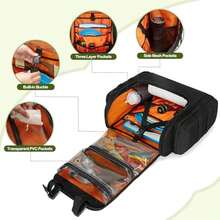 Large Tactical Camping Kitchen Organizer Hanging Cookware Storage Bag With Paper Towel Holder And Multi Pockets Portable Camp Utensil Organizer Bag Only - as pic - View 3