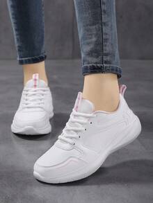 Fashion Versatile Casual Simple Comfortable Athletic Shoes - White - View 6