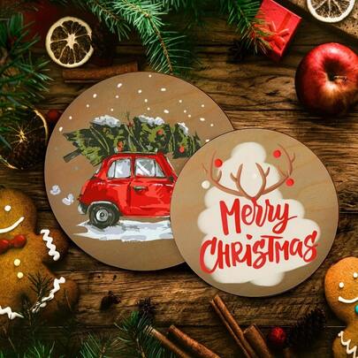 10 Stücke 6 Zoll/8 Zoll unfertige Kreise rund zum Basteln, Weihnachts-Rohlinge, Scheiben für Heimwerker, Hängeornamente, Malen und Zeichnen, Tür-, Heim- und Party-Dekorationen, 2 Größen