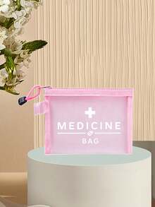 Bolsa de maquillaje de malla con texto "Medicina", bolsa de almacenamiento portátil, bolsa de cosméticos, bolsa de cuidado de la piel, esencial de viaje, suministros de dormitorio, regalo nupcial, regalo del Día de la Madre, regalo de cumpleaños, regalo para amigos y maestros, bolsa de almacenamiento de medicamentos, bolsa de almacenamiento de baño, bolsa de almacenamiento de joyas, bolsa de almacenamiento de brillo labial y maquillaje, bolsa de artículos de tocador de dormitorio estudiantil, regalo para esposa, familia, amigos, colegas - Multicolor - Ver 8