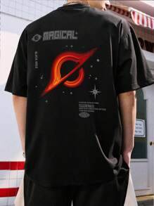 Men's Round Neck Short Sleeve Graphic Print Casual T-Shirt
