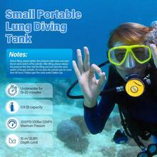 HOHOBLA 1L 32.8ft Mini Scuba Tank, 3.54 X 13.8 Inch 3000psi Small Portable Lung Diving Tank With 360° Swivel Joint - green+black - View 4