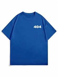 男士时尚印花休闲简约短袖T恤 - 藍色 - 查看 7