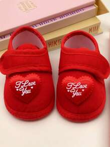 1 Pair Spring Autumn Baby First Walkers Infant Baby Girls Boys Anti-Slip Shoes Heart-Shaped Newborn Slipper Shoes 0-12 Months