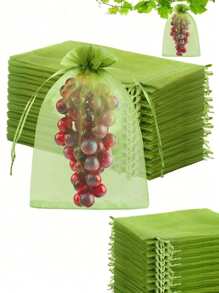 10/20 peças Sacos de Proteção de Frutas de Organza com Cordão, Filme de Isolamento de Tela Respirável para Uvas, Morangos, Limões, Cerejas, etc. - Rede de Jardinagem Leve, Tela de Pássaros para Proteger Maçãs e Outras Frutas de Pássaros, Pragas e Cervos
