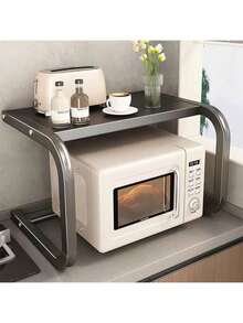 1pc Double Tier Basic L-Shaped Kitchen Shelf, Thicker & Larger Oven Rack, Spice Jar & Storage Organizer - Multicolor - View 13